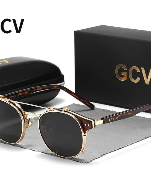Load image into Gallery viewer, GCV Double Layer Removable Lens Sunglasses The Blu-Ray Glasses Acetate Gothic Retro Steampunk Polarized
