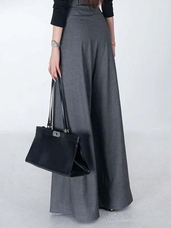 Elegant Urban Office Loose Pants for Woman Full Length Bottoms