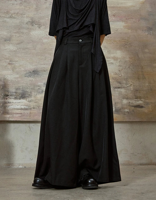 Load image into Gallery viewer, Dark Gothic Skirt Pants Genderless Streetwear Fashion Wide-Leg Samurai Pants Unisex
