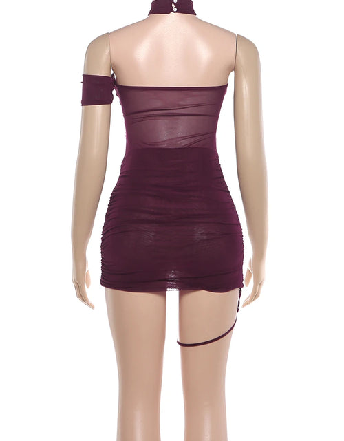 Load image into Gallery viewer, Women's Y2K See-Through Sexy Dress Cross Bandage Backless Halter Sleeveless Mini Bodycon Mid-Night Clubwear Summer Trend
