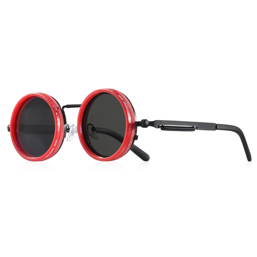 Polarized Round Sunglasses ND9 Adjustable Dimming Men and  Women Retro Punk  Eyeglasses Outdoor Shades UV400