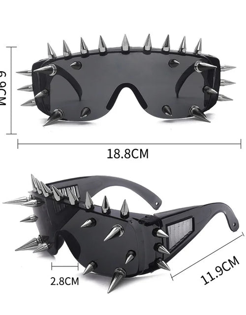 Load image into Gallery viewer, Cyberpunk Demon Eyewear Metal Rivet Sunglasses Steampunk Eyewear
