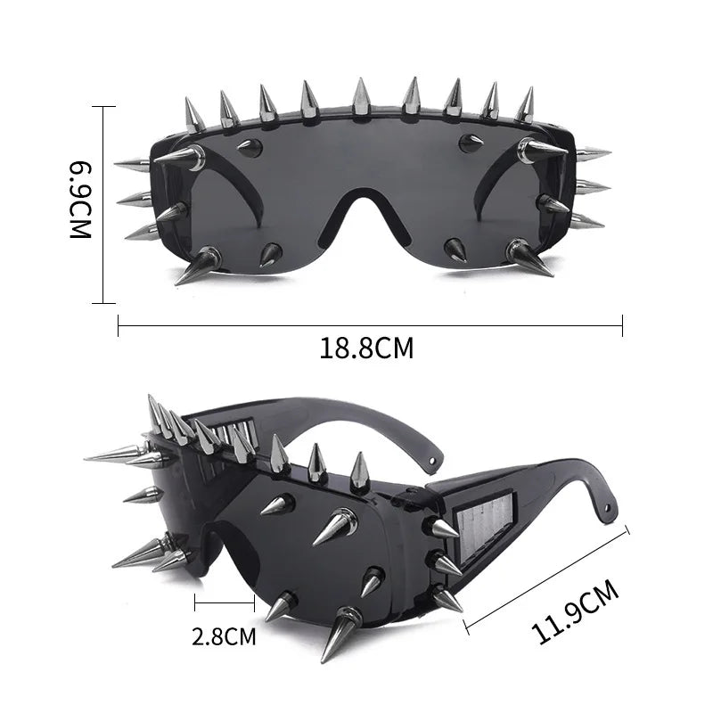 Cyberpunk Demon Eyewear Metal Rivet Sunglasses Steampunk Eyewear
