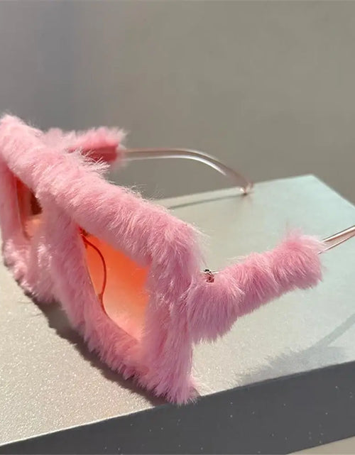 Load image into Gallery viewer, Y2K Oversized Plush Sunglasses Style Soft Fluffy Shades Cosplay Novelty Glasses
