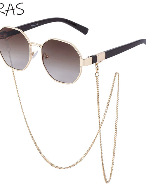 Load image into Gallery viewer, Polygon Sunglasses With Chain 2026 Luxury Brand Fashion Unique Trends Octagon Sun Glasses
