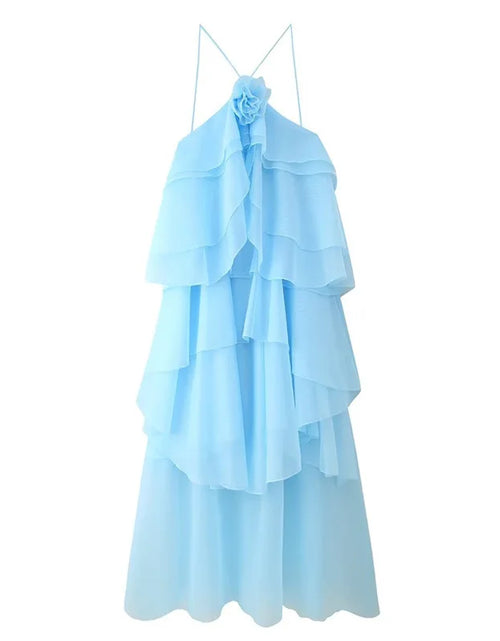 Load image into Gallery viewer, Women Sleeveless Ruffles Loose Smock Strap Maxi Long Sexy Dress
