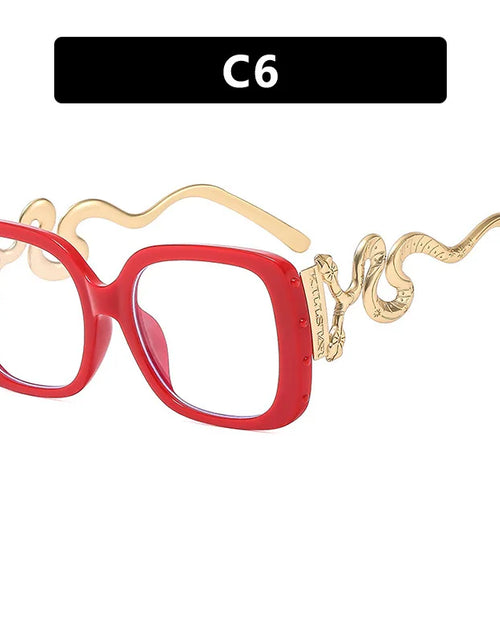 Load image into Gallery viewer, Women Big Square Eyeglasses  Unique Snake Design Trendy Glasses
