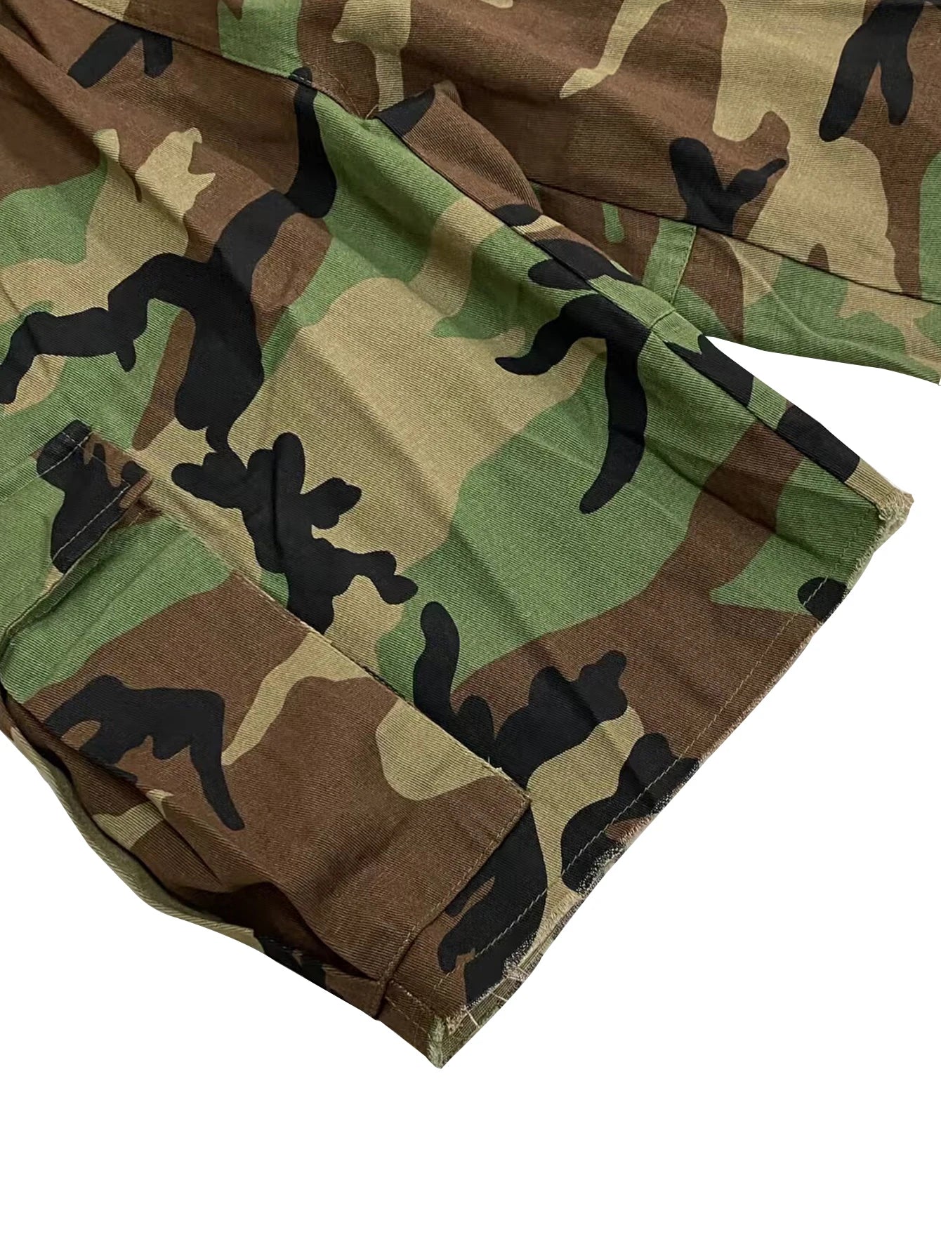 Women's Printed Camouflage Shorts Multi-Pocket Casual Loose Fit Mid-Waist Summer Shorts