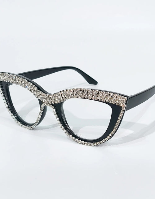 Load image into Gallery viewer, Rhinestone Trendy Reading Glasses for Women Retro Square Cute Cat Eye Glasses

