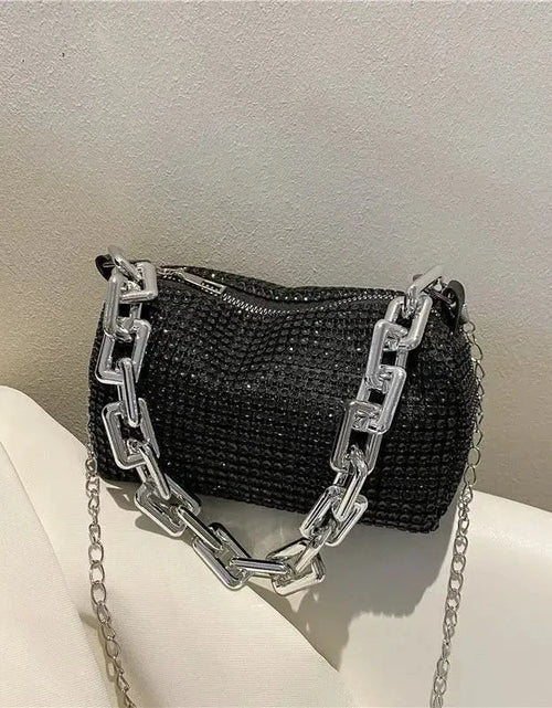 Load image into Gallery viewer, Allover Rhinestone Bucket Bag, Glitter Chain Prom Purse, Women's Mini Crossbody Bag (6.3*3.54) Inch
