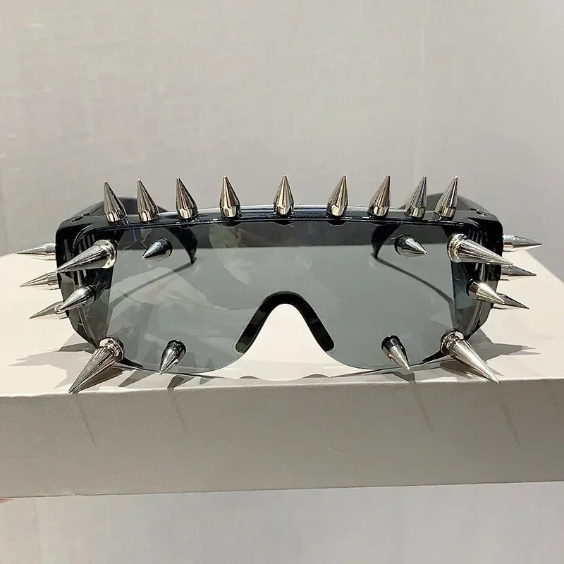 Cyberpunk Demon Eyewear Metal Rivet Sunglasses Steampunk Eyewear