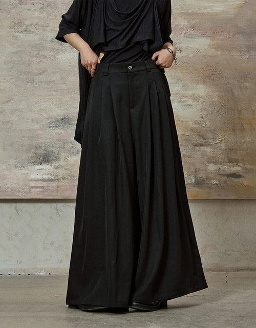 Load image into Gallery viewer, Dark Gothic Skirt Pants Genderless Streetwear Fashion Wide-Leg Samurai Pants Unisex
