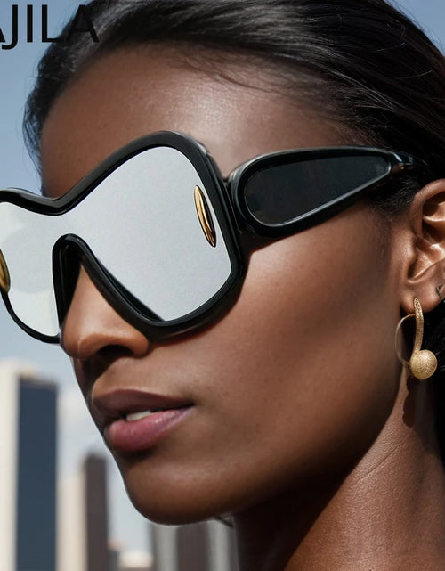 Load image into Gallery viewer, Oversized One-Piece Shield Sunglasses Punk Square Eyewear Vintage Big Frame Sun Glasses
