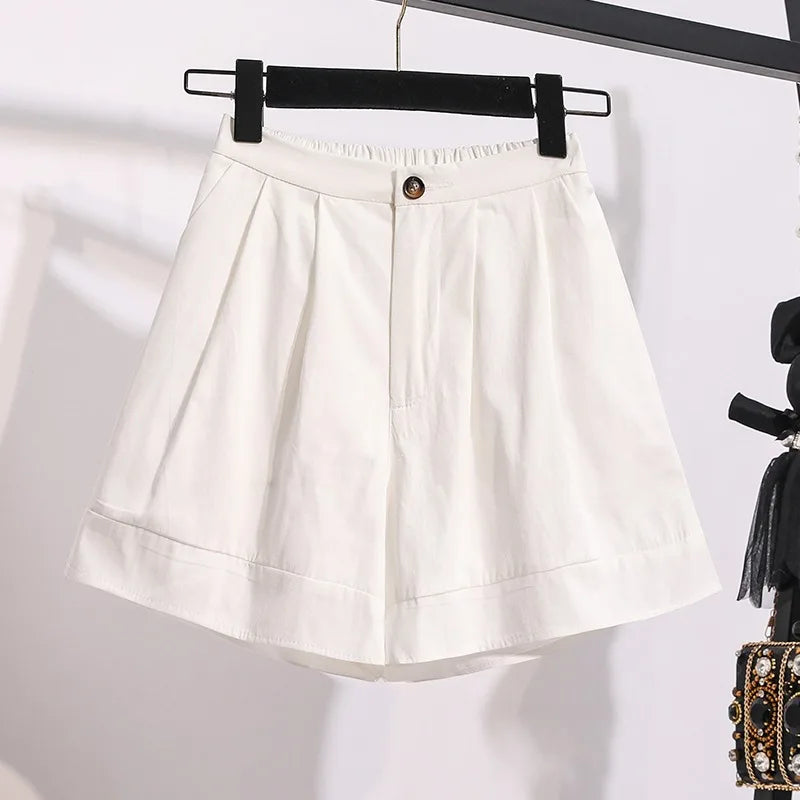 Simple Fashion Solid Shorts Women's High Waist Loose Fitting