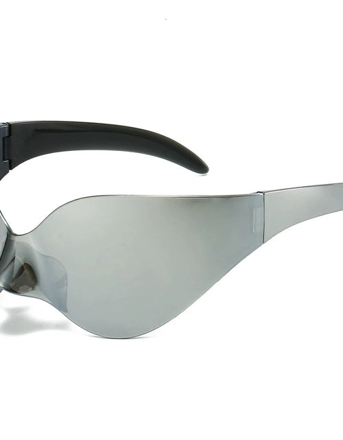 Load image into Gallery viewer, Punk Goggle Sunglasses UV400 Mirror UV Protection Unisex Y2K Silver Sport Sun Glasses Hip Hop One Piece Cool Eyewear for Men Women
