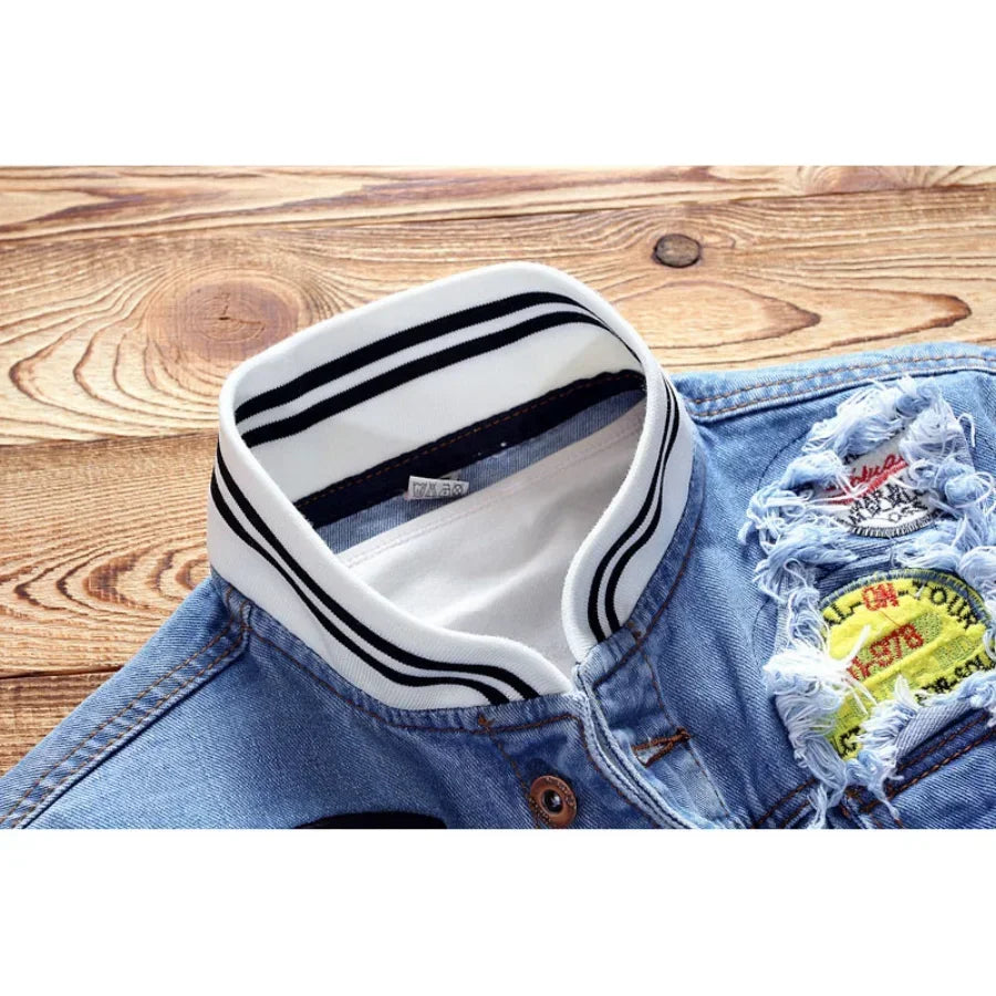 Men's Denim Jackets Fashion Male Trendy Denim
