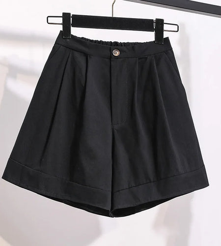 Simple Fashion Solid Shorts Women's High Waist Loose Fitting