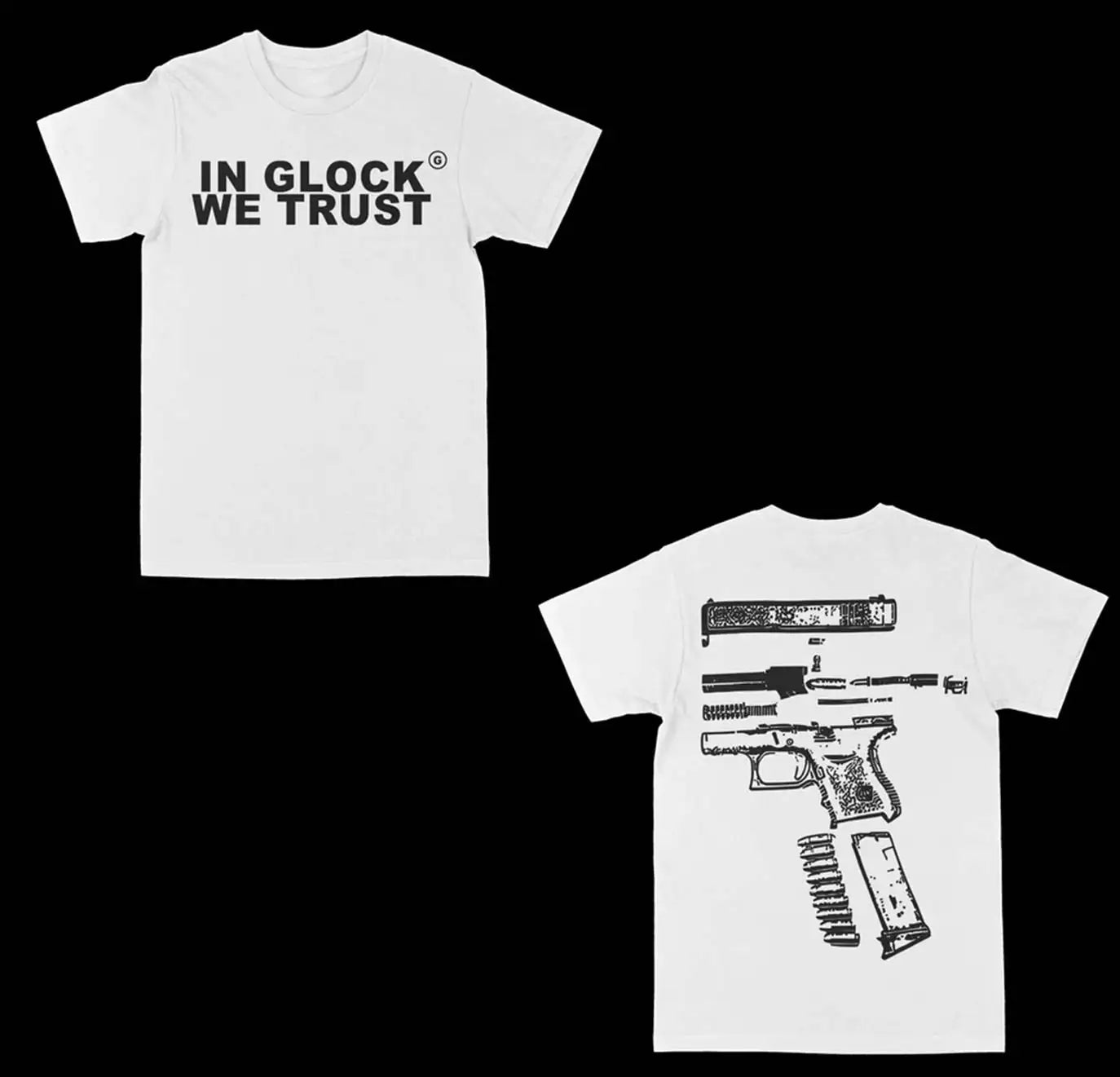 In Glock We Trust Graphic Tee T-Shirts Summer Men's Leisure Cotton Tees Shirt O Neck Short Sleeve