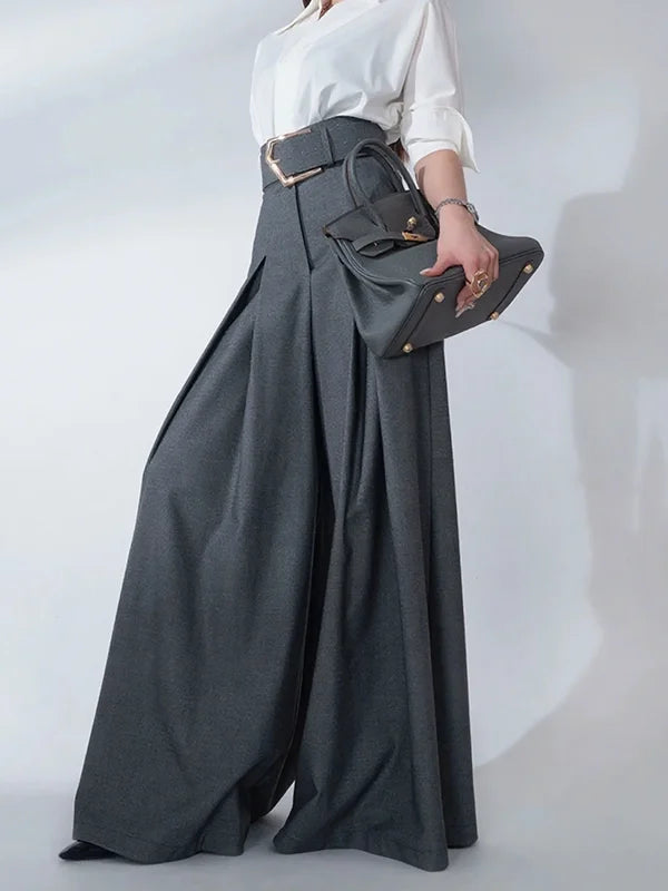 Elegant Urban Office Loose Pants for Woman Full Length Bottoms