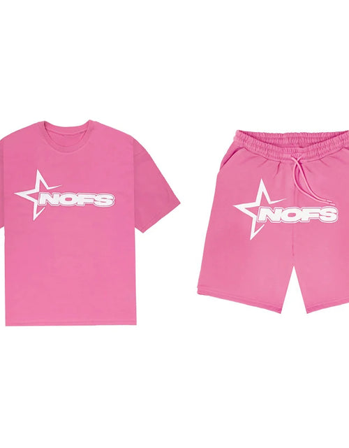 Load image into Gallery viewer, Y2K T-shirt Short Kpop Street Fashion Print Unisex Short Sleeve Tops Casual Loose Drawstring Shorts Pant
