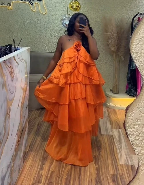 Load image into Gallery viewer, Women Sleeveless Ruffles Loose Smock Strap Maxi Long Sexy Dress
