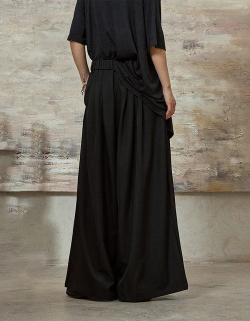 Load image into Gallery viewer, Dark Gothic Skirt Pants Genderless Streetwear Fashion Wide-Leg Samurai Pants Unisex
