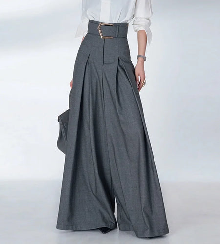 Elegant Urban Office Loose Pants for Woman Full Length Bottoms