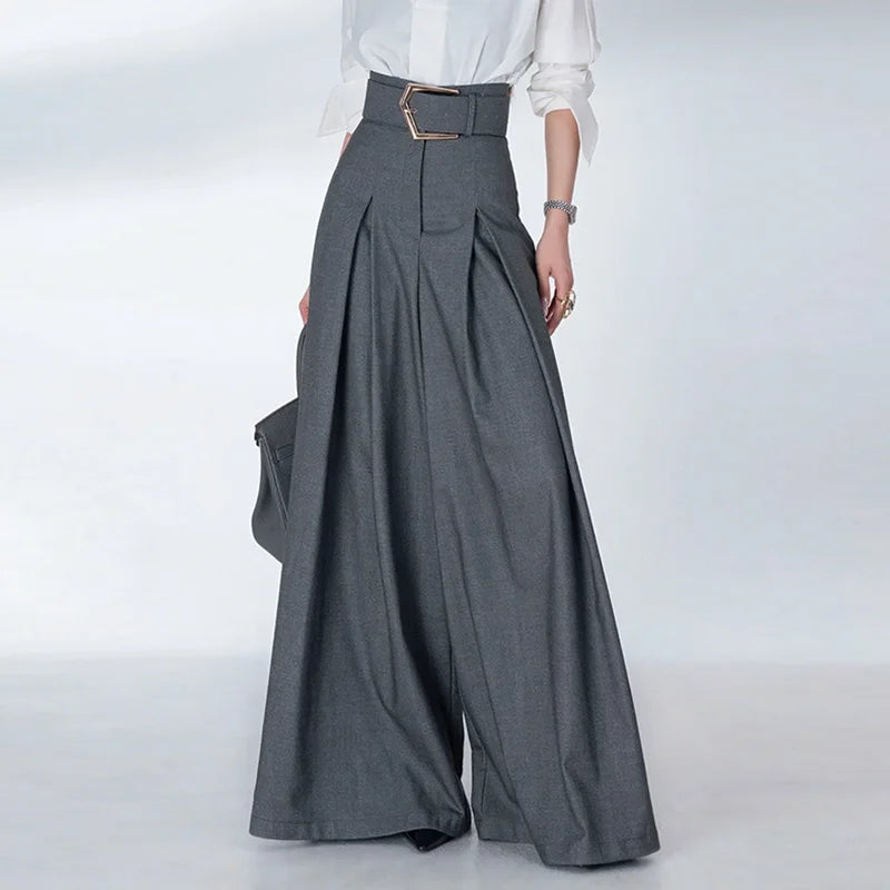 Elegant Urban Office Loose Pants for Woman Full Length Bottoms