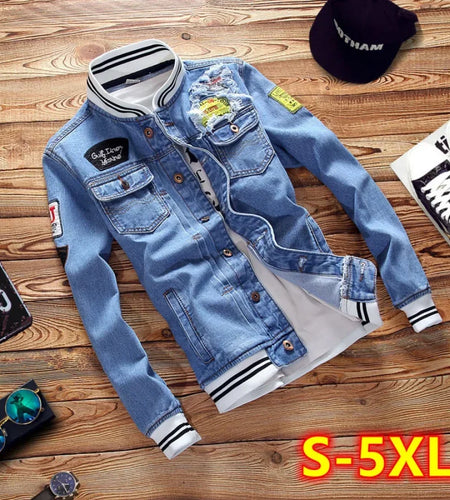 Men's Denim Jackets Fashion Male Trendy Denim
