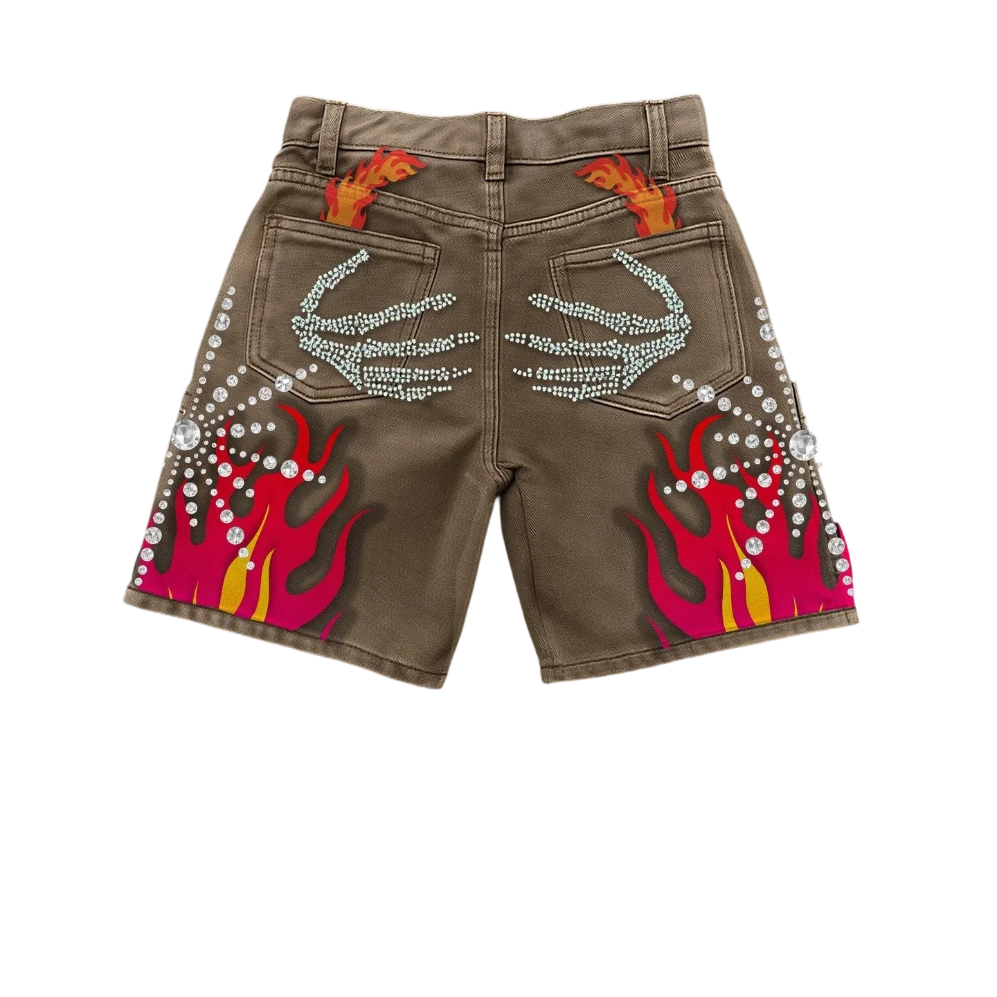 Embroidered Shorts Y2K Streetwear Men Hip Hop Baggy Denim Shorts