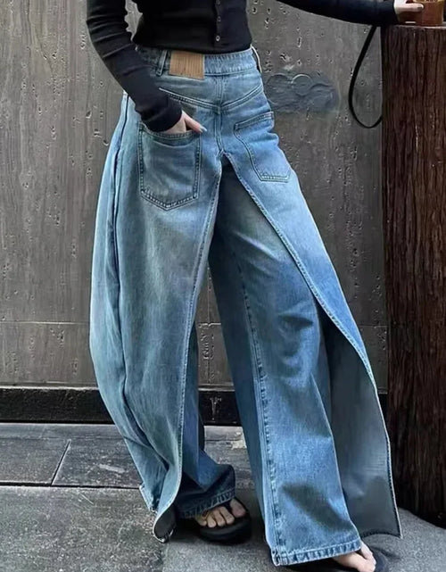 Load image into Gallery viewer, Women's Y2K Style New Rock Hip Hop Baggy Wide Leg Jeans
