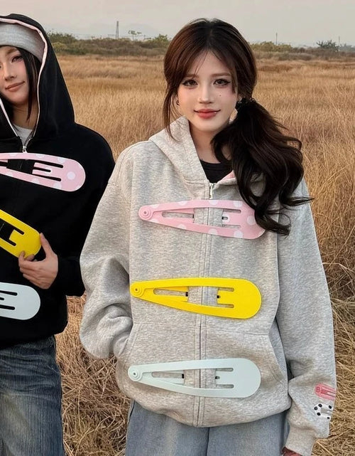 Load image into Gallery viewer, American Fun Detachable Hairpin Hooded Sweatshirt
