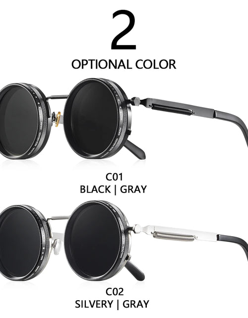 Load image into Gallery viewer, Polarized Round Sunglasses ND9 Adjustable Dimming Men and  Women Retro Punk  Eyeglasses Outdoor Shades UV400
