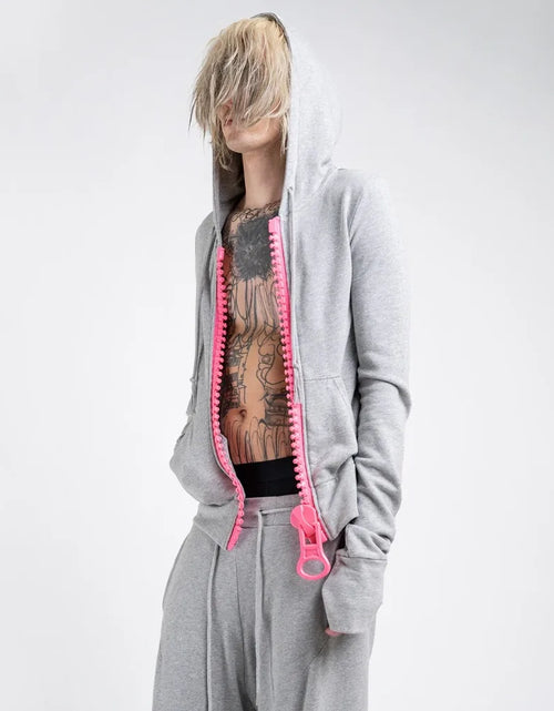 Load image into Gallery viewer, Oversized Zipper Hoodie Women Y2k European and American Retro
