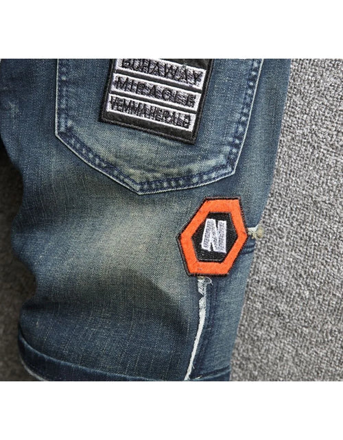 Load image into Gallery viewer, Summer New Fashion Trend Printed Straight Leg Sports Retro Jeans Shorts Comfortable High Quality Shorts 28-36
