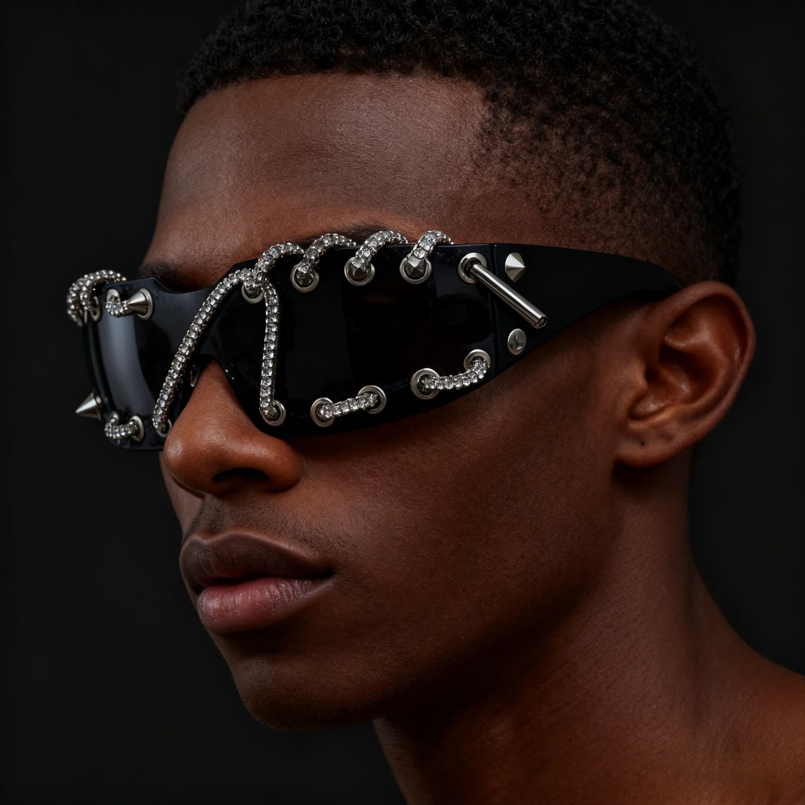 Crystal Chain Like Sunglasses Unique Streetwear