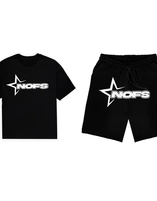 Load image into Gallery viewer, Y2K T-shirt Short Kpop Street Fashion Print Unisex Short Sleeve Tops Casual Loose Drawstring Shorts Pant
