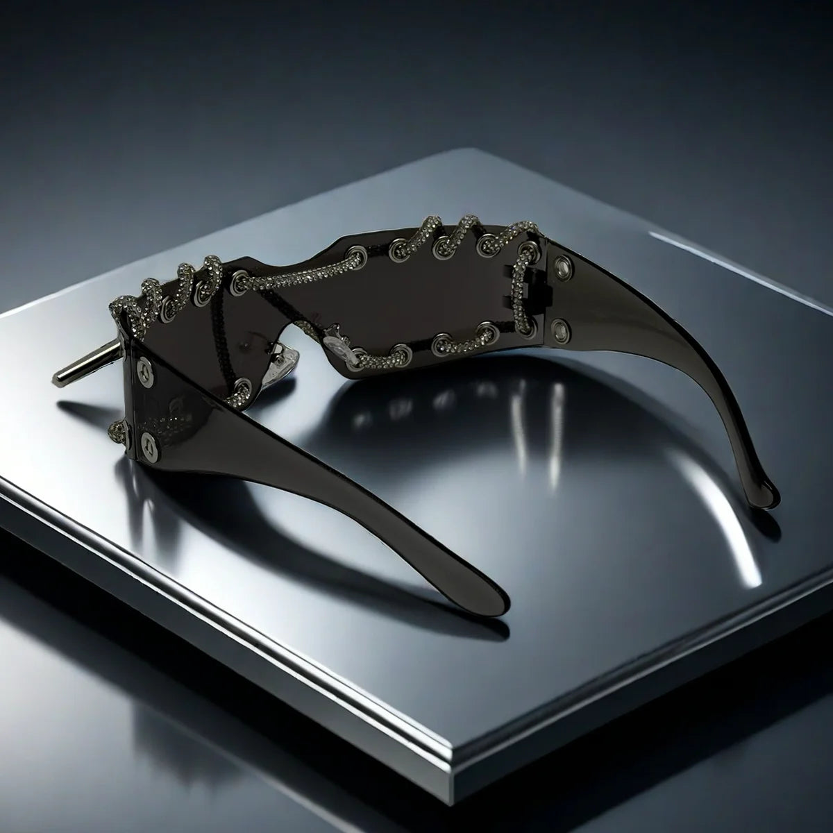 Crystal Chain Like Sunglasses Unique Streetwear