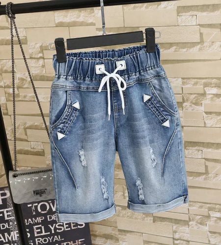 Women's Denim Shorts With Pockets Wide Leg