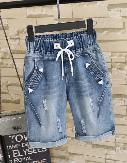Load image into Gallery viewer, Women's Denim Shorts With Pockets Wide Leg
