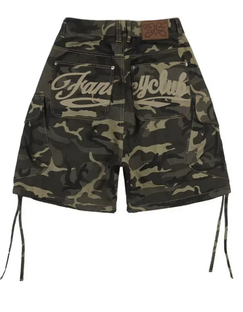 Load image into Gallery viewer, Women Camo Cargo Letter Print Baggy Shorts with Pockets 2026
