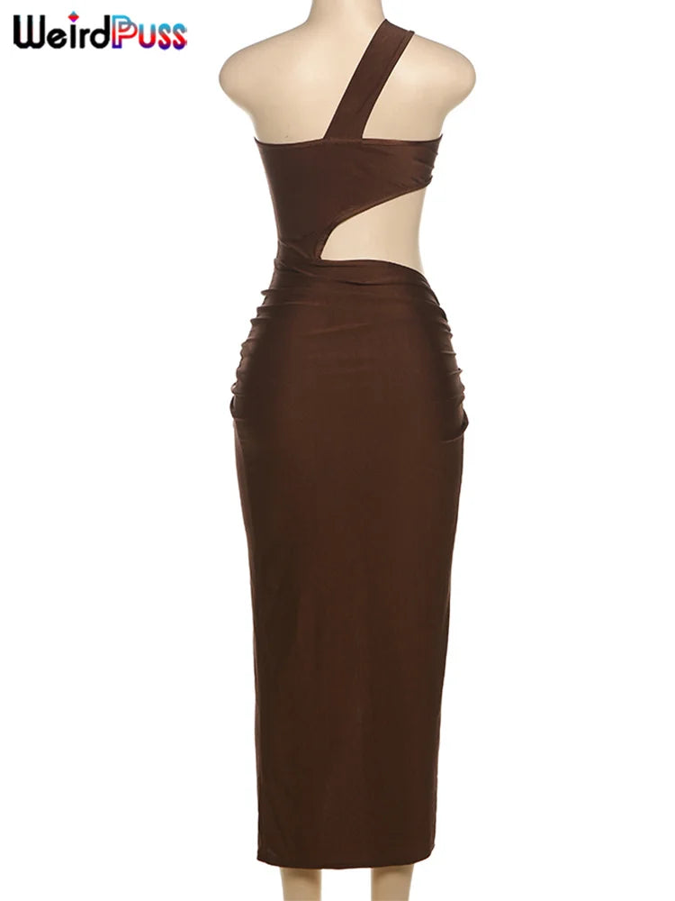 Women's  Summer Hollow Waistless Sleeveless High Waist Stretch Dress