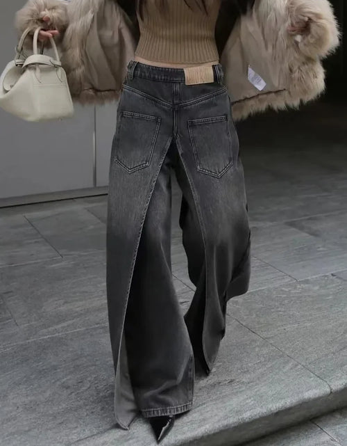 Load image into Gallery viewer, Women's Y2K Style New Rock Hip Hop Baggy Wide Leg Jeans
