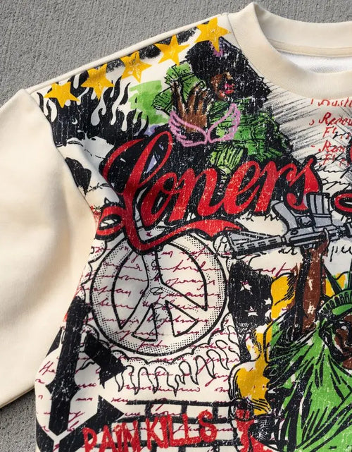 Load image into Gallery viewer, Streetwear Y2k T Shirt New Trend Hip Hop Graffiti Large Graphic Print Design Shirt Harajuku Retro Oversized Loose T Shirt Tops

