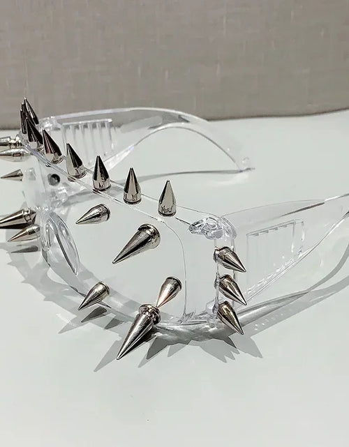 Load image into Gallery viewer, Cyberpunk Demon Eyewear Metal Rivet Sunglasses Steampunk Eyewear
