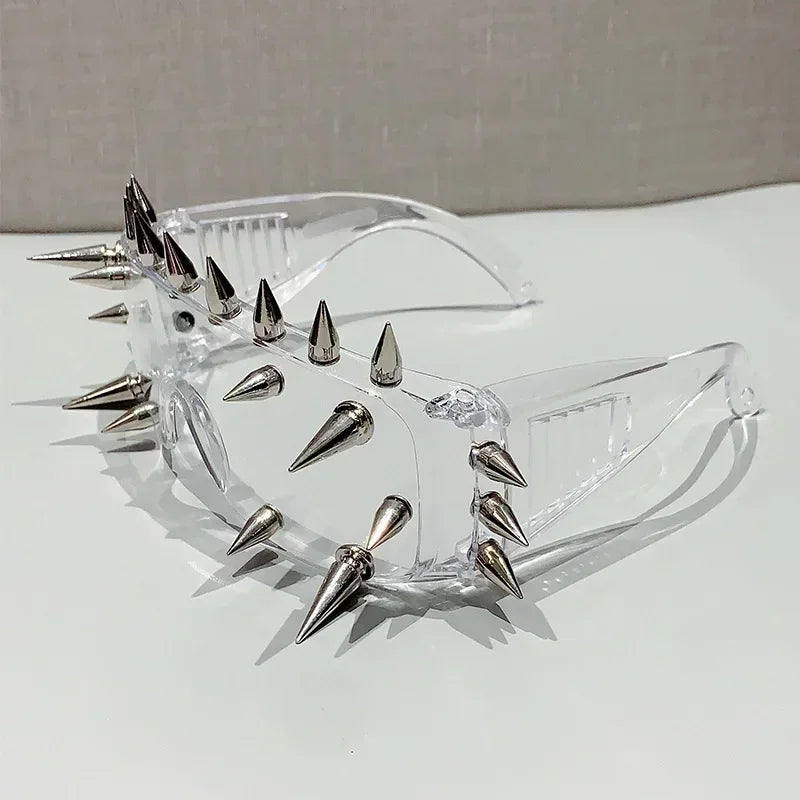 Cyberpunk Demon Eyewear Metal Rivet Sunglasses Steampunk Eyewear