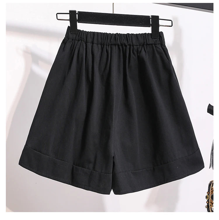 Simple Fashion Solid Shorts Women's High Waist Loose Fitting