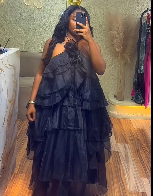 Load image into Gallery viewer, Women Sleeveless Ruffles Loose Smock Strap Maxi Long Sexy Dress
