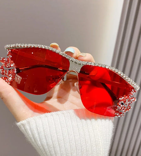 Vintage y2k Diamond Design Sunglasses In Multiple Colors Shade UV400