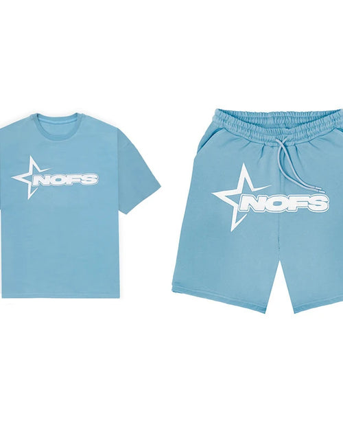 Load image into Gallery viewer, Y2K T-shirt Short Kpop Street Fashion Print Unisex Short Sleeve Tops Casual Loose Drawstring Shorts Pant
